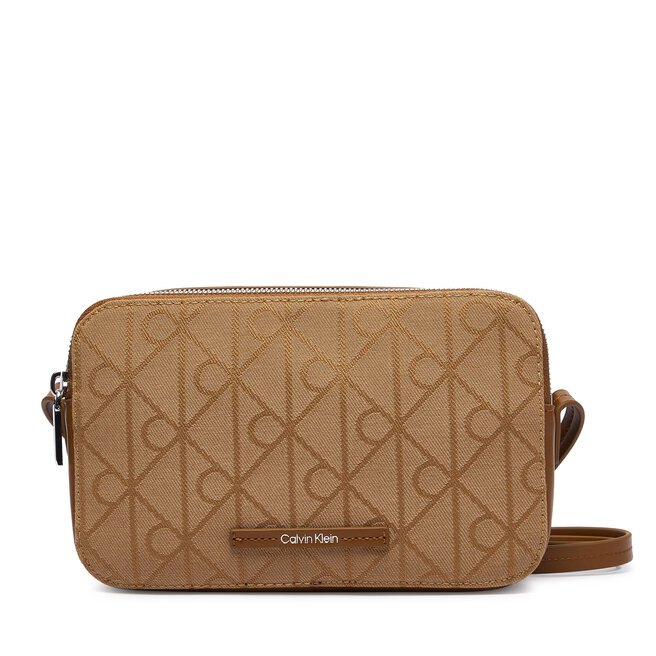 Torebka Calvin Klein Emblem Aop Jacquard Camera Bag LV04F3533G Brązowy -
