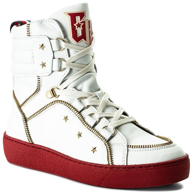 Tommy Hilfiger Gigi Mid Sneaker 8A FW0FW02181 White/Tango Red escarpe.it