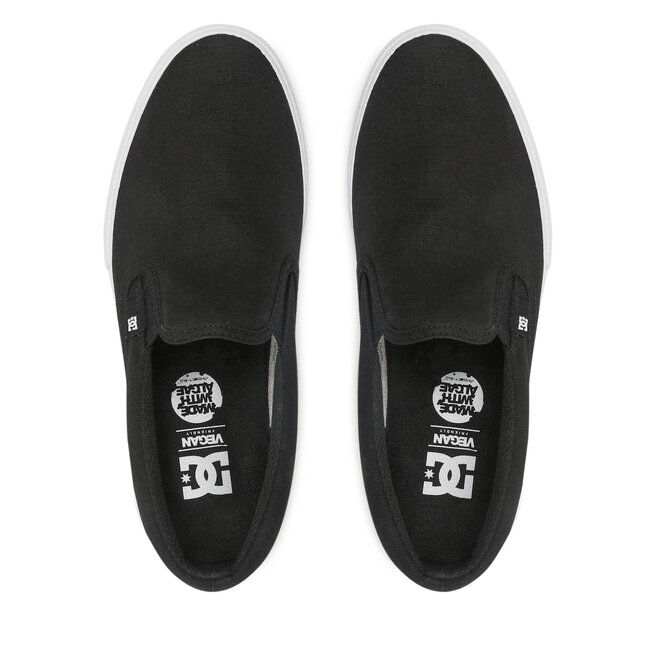 DC Πάνινα παπούτσια DC Manual Slip-On Txse ADYS300676 Black/Black/White (Xkkw)