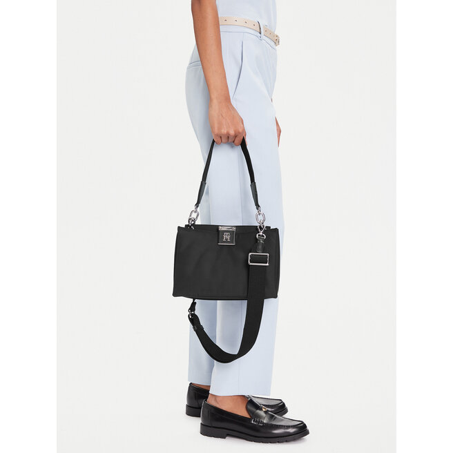 Torebka Tommy Hilfiger Th Her Med Satchel Nylon Sv AW0AW18200 Czarny -