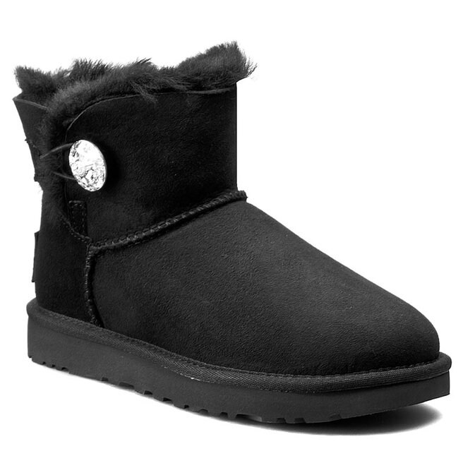 Pantofi Ugg W Mini Bailey Button Bling 1016554 W/Blk