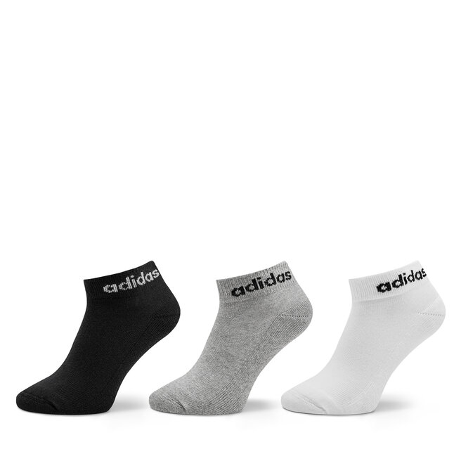 Skarpety krótkie adidas Linear Ankle Socks Cushioned Socks 3 Pairs IC1304 Szary - kobiece