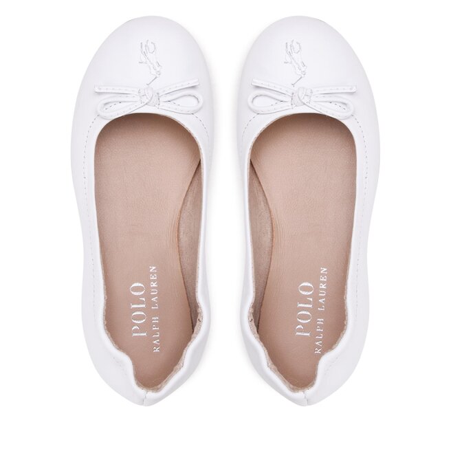 Polo Ralph Lauren Балеринки Polo Ralph Lauren Pony Ballet RF104211 White Leather