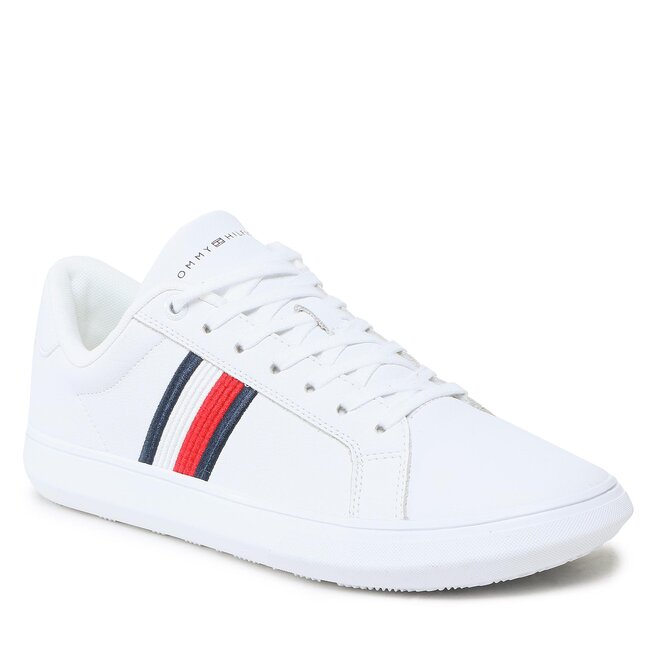 Sneakers Tommy Hilfiger Corporate Cup Leather Cup Stripes FM0FM04550 White YBR Corporate imagine noua gjx.ro