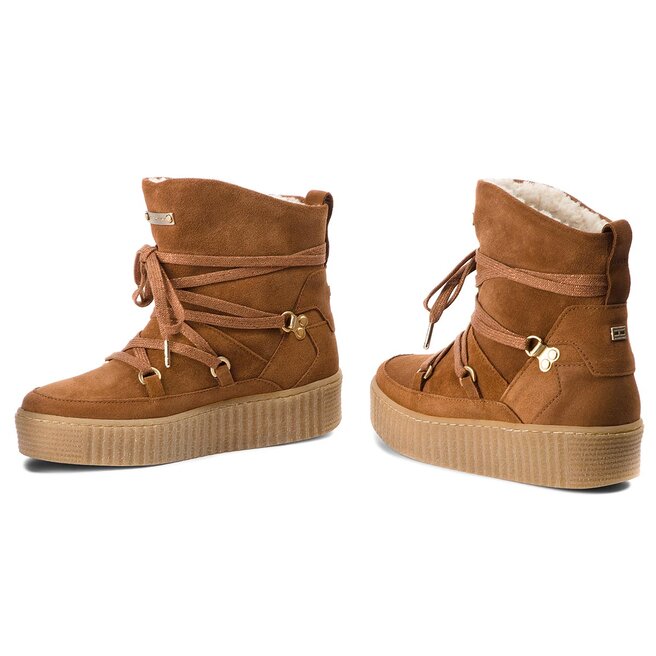 Botki Tommy Hilfiger Cozy Warmlined Suede FW0FW03437 Cognac 606