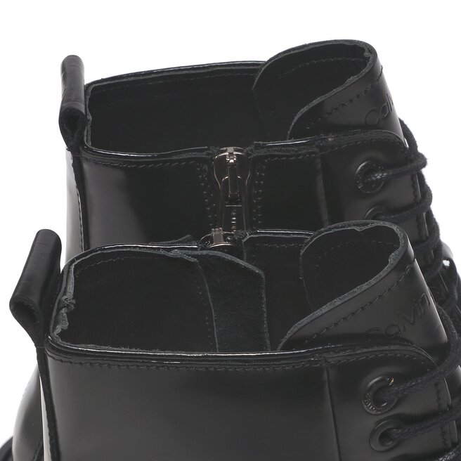 Calvin Klein Kozačky Calvin Klein Lace Up Boot Br Lth HM0HM00669 Pvh Black BEXx