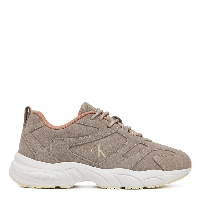Sneakersy Calvin Klein Jeans Retro Tennis Low Mg Mix Media Wn - Beżowy