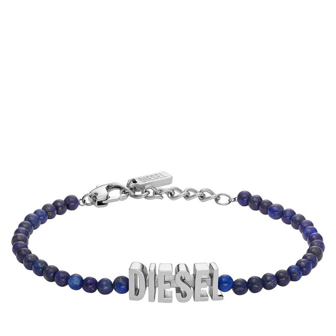 Bransoletka Diesel Blue Agate Beaded Bracelet - Niebieski