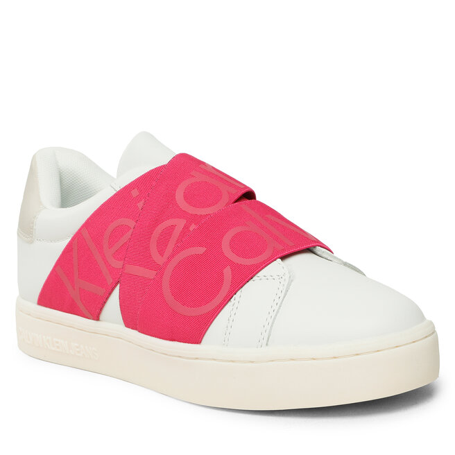 Sneakers Calvin Klein Jeans Classic Cupsole Elast Webbng YW0YW00911 White/Raspberry Sorbet 01W