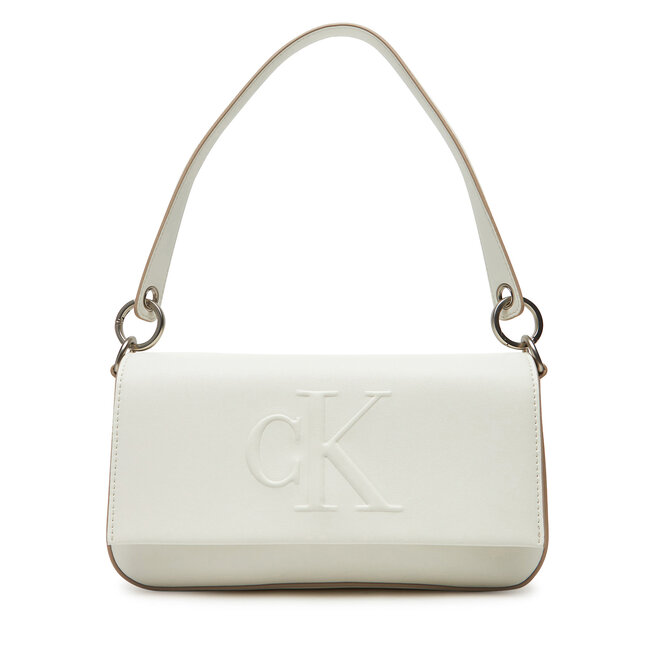 Torebka Calvin Klein Sculpted Flap Shoulder Pouch - Biały