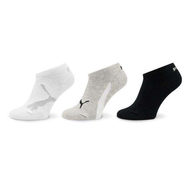 Σετ ψηλές κάλτσες παιδικές 3 τεμαχίων Puma Kids Bwt Sneaker 3P 907960 White / Grey / Black 02