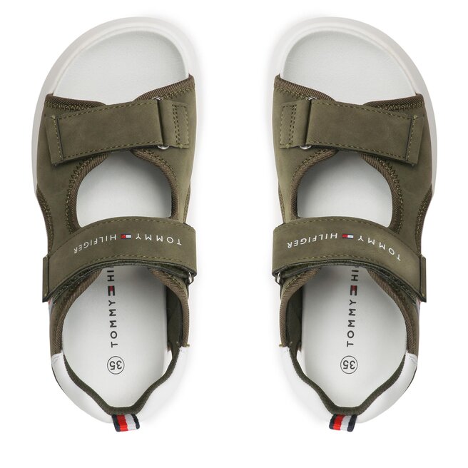 Tommy Hilfiger Szandál Tommy Hilfiger Flag Velcro Sandal T3B2-32906-1355 S Military/Green 414