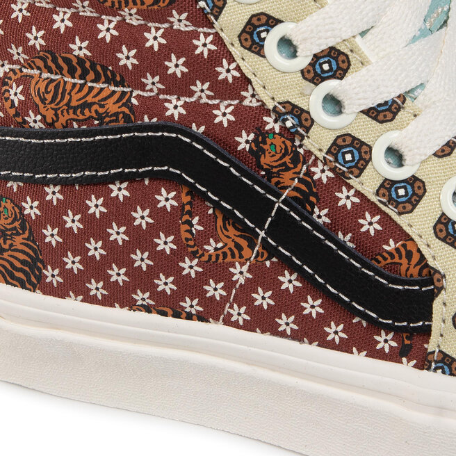 tiger patchwork vans sk8 hi