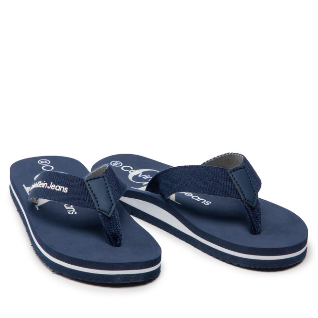 Calvin Klein Jeans Žabky Calvin Klein Jeans Logo Print Flip Flop V3B8-80155-0058 M Blue 800