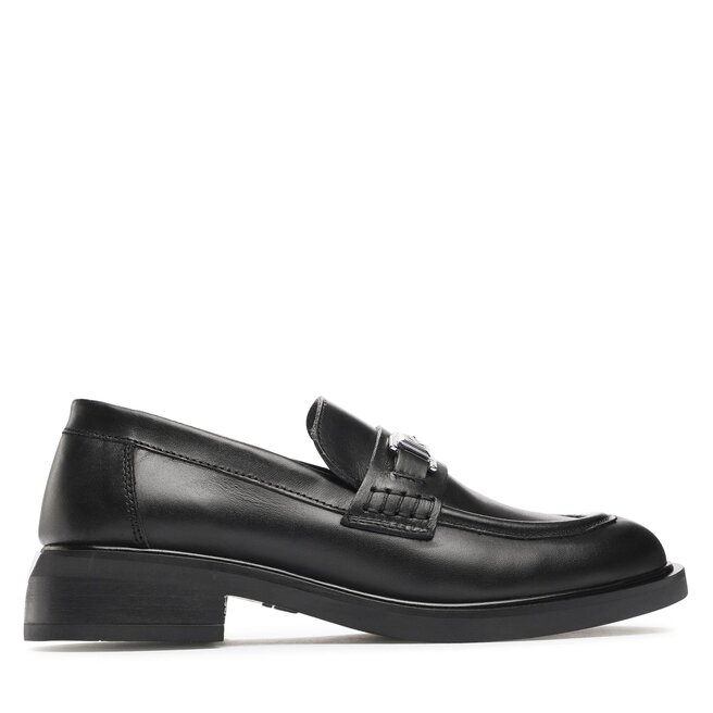 KARL LAGERFELD Loafersy KARL LAGERFELD KL41420 Black Lthr w/Silver