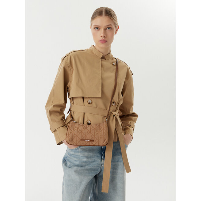 Torebka Calvin Klein Emblem Aop LV04F1164G Brązowy -