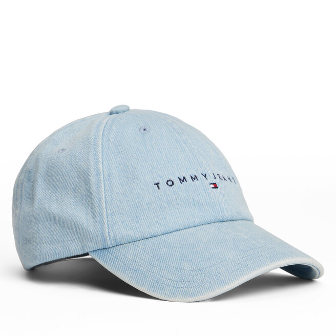Czapka z daszkiem Tommy Jeans Linear Denim Cap AW0AW17912 Niebieski jasny -