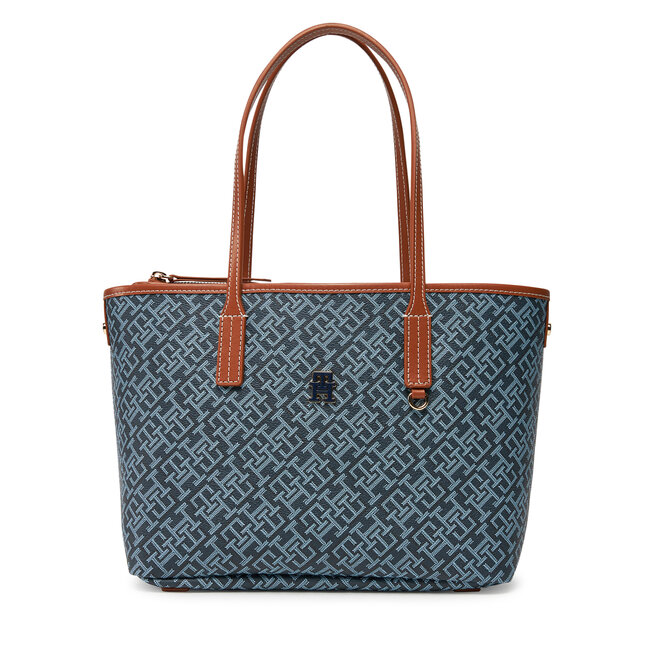 Torebka Tommy Hilfiger Th Monoplay Leather Mini Tote - Granatowy