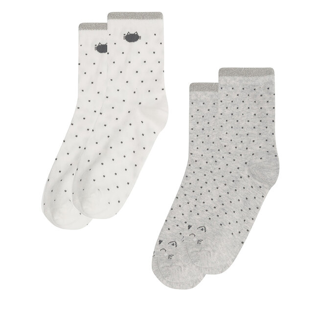 Zestaw 2 par wysokich skarpet dziecięcych Nelli Blu - (2-pack) Szary