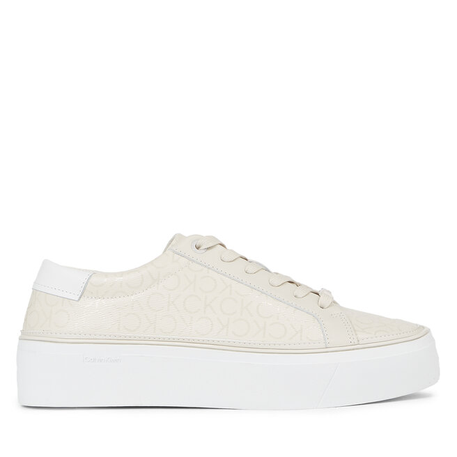 Sneakersy Calvin Klein Flatform Cupsole Lace Up-Epi Mn - Biały