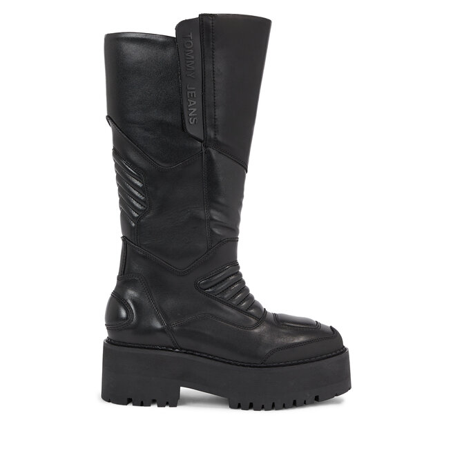 Kozaki Tommy Jeans Tjw Long Shaft Biker - Czarny