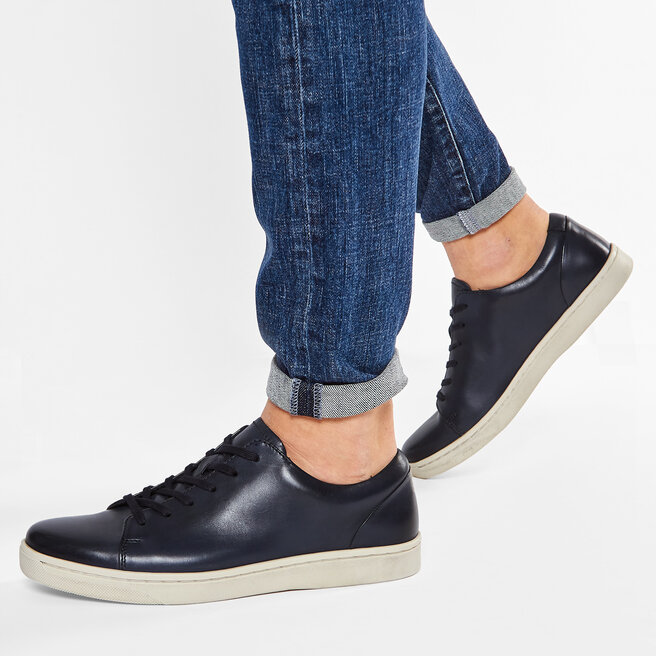 clarks navy leather