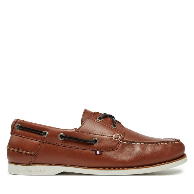 Półbuty Tommy Hilfiger Th Boat Shoe Core Lth - Brązowy