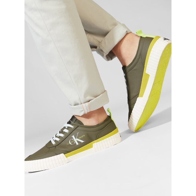 Calvin Klein Jeans Sneakers Calvin Klein Jeans Skater Vulcanized Laceup Rcotton YM0YM00414 Burnt Olive LB6