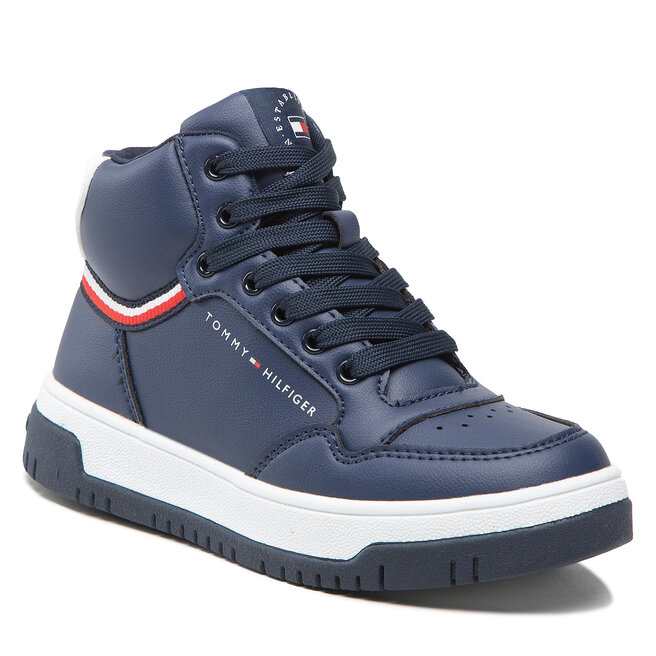 Sneakers Tommy Hilfiger High Top Lace-Uo Sneaker T3B9-32482-1355 M Blue/White X007 altele-Ghete imagine noua gjx.ro