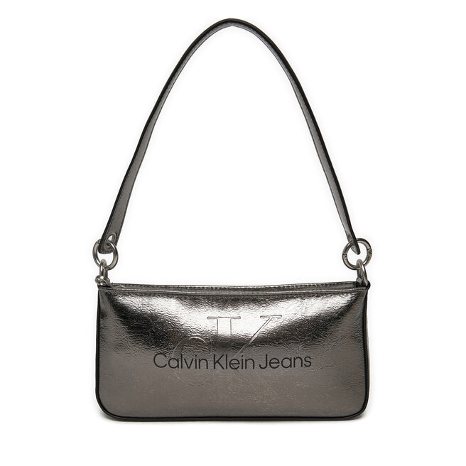 Torebka Calvin Klein Jeans Sculpted Shoulder - Srebrny