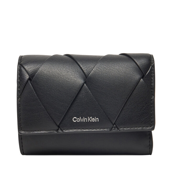 Portfel damski Calvin Klein Ck Woven Small Trifold - Czarny
