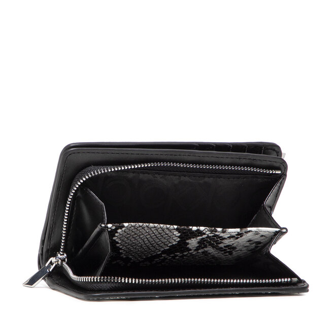 Duży Portfel Damski Calvin Klein Billfold French Wallet Python Pu ...