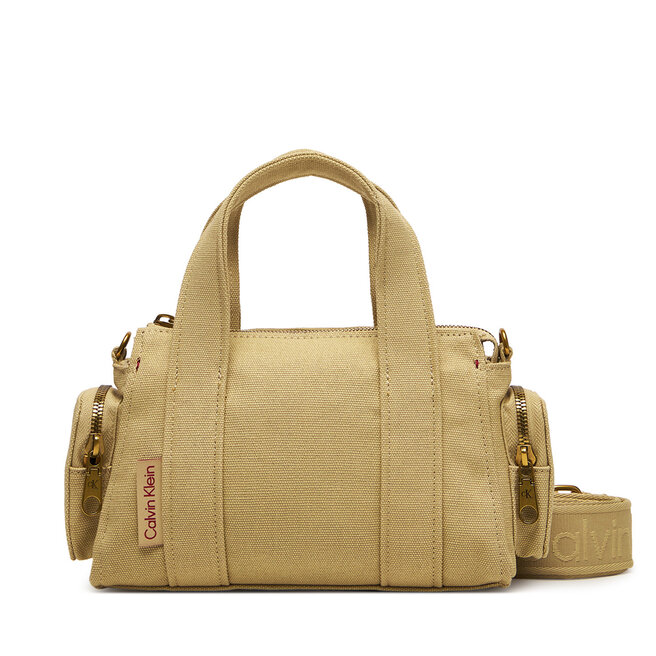 Torebka Calvin Klein Webbing Strap Canvas Pocket Bag LV04F3464G Beżowy -