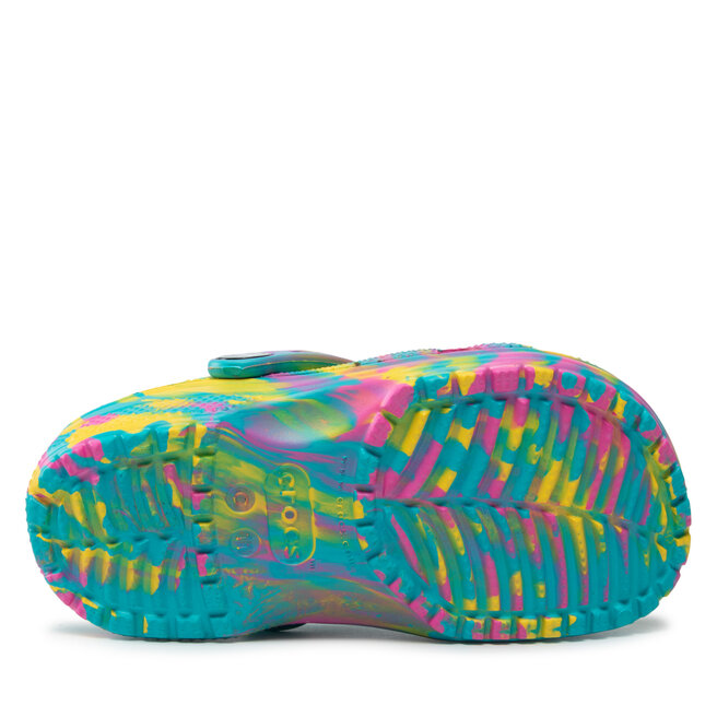 Crocs Șlapi Crocs Classic Marbied Clog K 207464 Digital Aqua/Multi