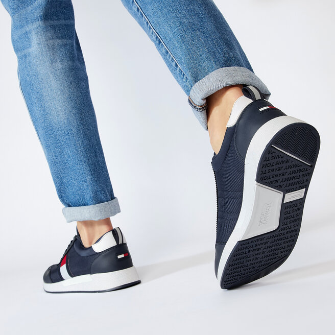 Laisvalaikio batai Tommy Jeans Flexi Lycra Tommy Jeans Runner EM0EM00632  Twillight Navy C87 • Www.eavalyne.lt