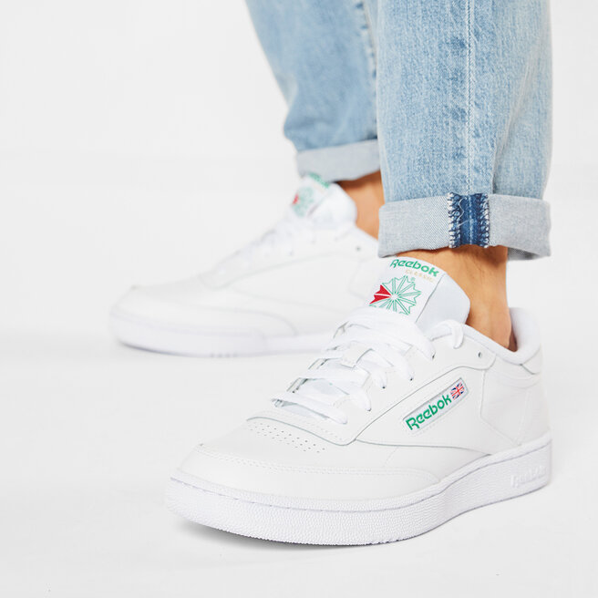 carne de vaca Pigmento infierno Zapatos Reebok Club C 85 AR0456 White/Green • Www.zapatos.es