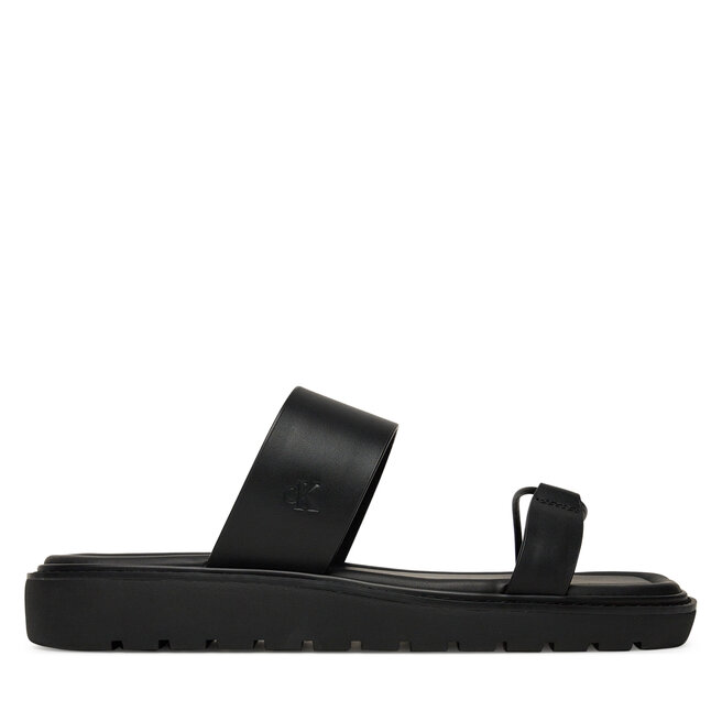Klapki Calvin Klein Jeans Rope Sandal Soft Lth Mg - Czarny