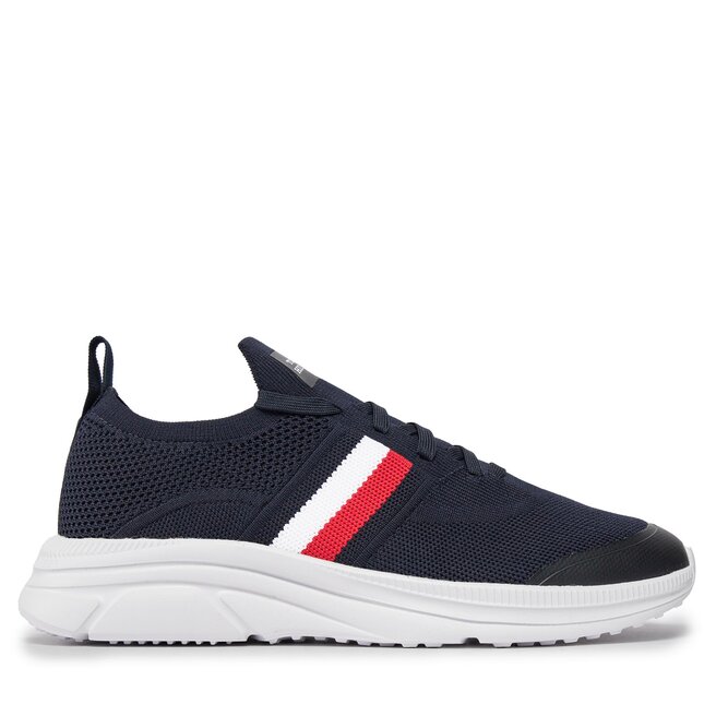 Sneakersy Tommy Hilfiger Modern Runner Knit Stripes Ess - Granatowy