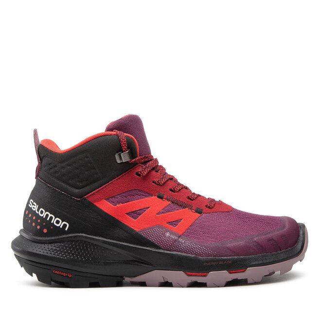 Salomon Туристически Salomon Outpulse Mid Gtx GORE-TEX W 416256 20 V0 Grape Wine/Vanilla Ice/Poppy Red