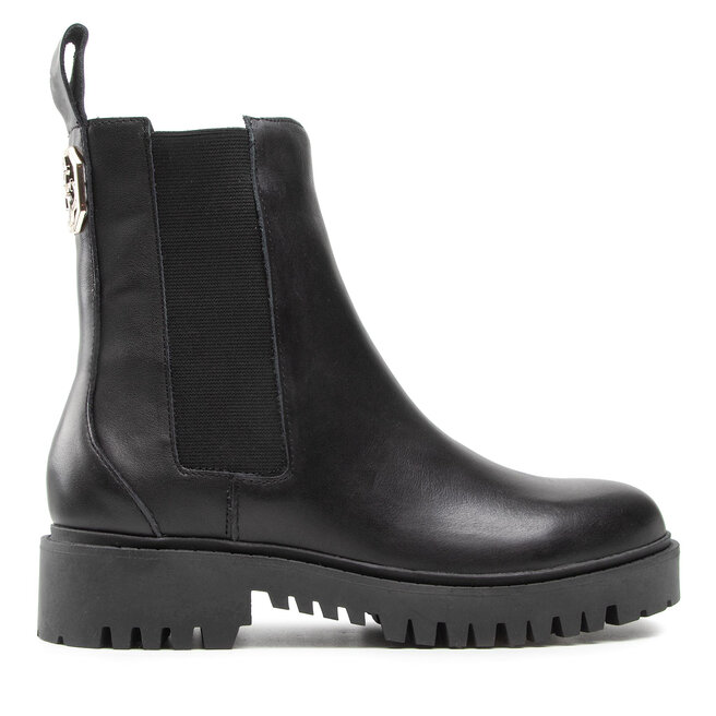 Guess Členková obuv s elastickým prvkom Guess Oakess FL7OAK LEA10 BLACK