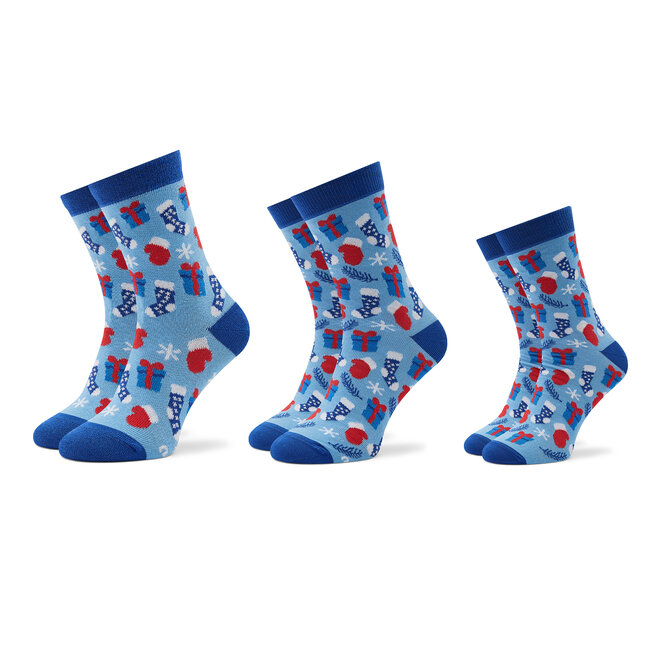 Set de 3 perechi de șosete medii unisex Rainbow Socks Xmas Balls Albastru albastru imagine noua