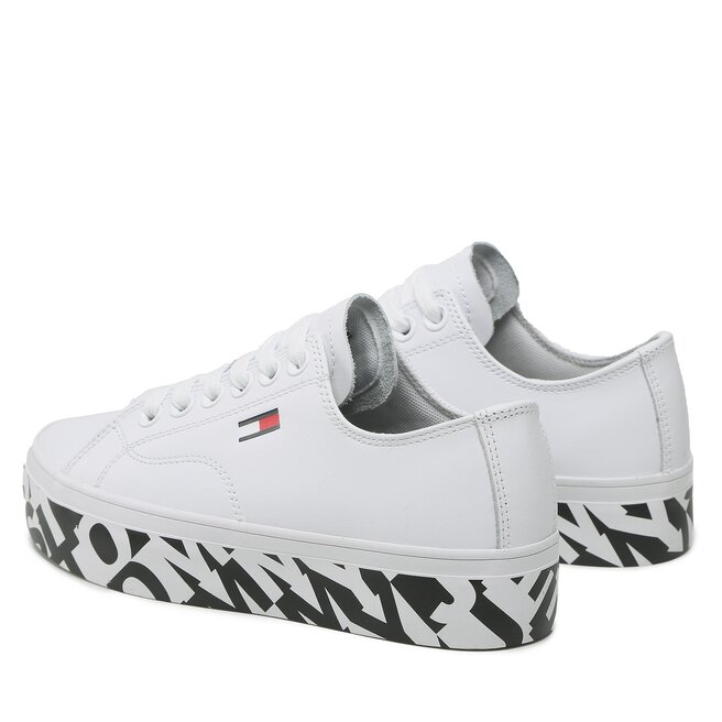 Tommy Jeans Sneakersy Tommy Jeans Cupsole Print Logo EN0EN02064 White 0K4
