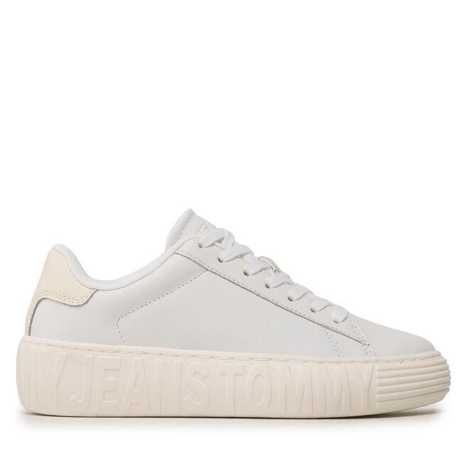 Sneakersy Tommy Jeans Tjw New Cupsole Leather Lc - Écru