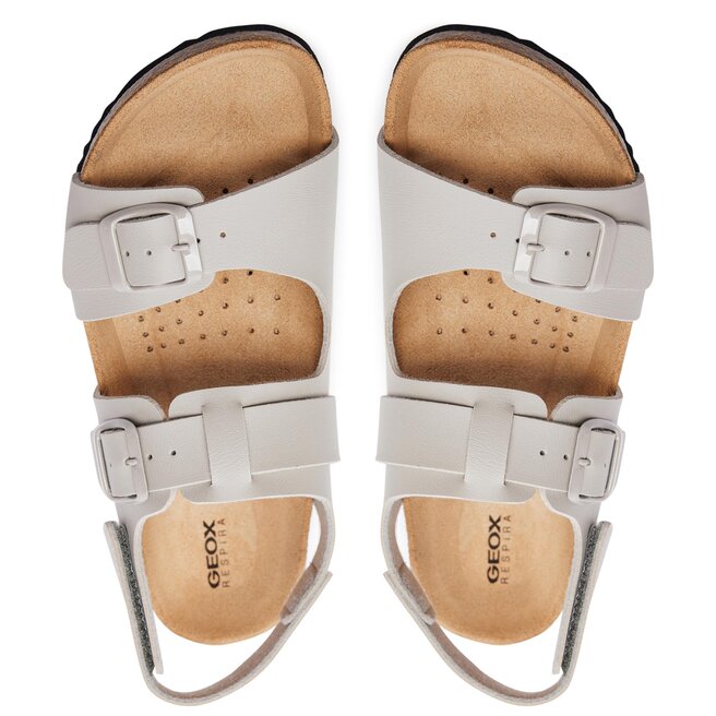 Sandalo Geox J Ghita Boy A - Per Bambini E Ragazzi, In Pelle, Suola In Gomma, Made In Spain