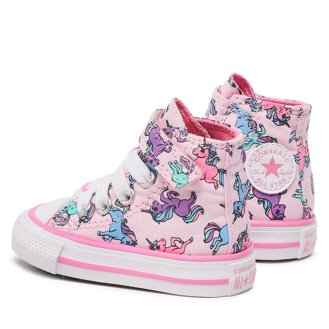 Converse Plátěnky Converse Ctas 1V Hi A01006C Pink Foam/Pink/University Blue