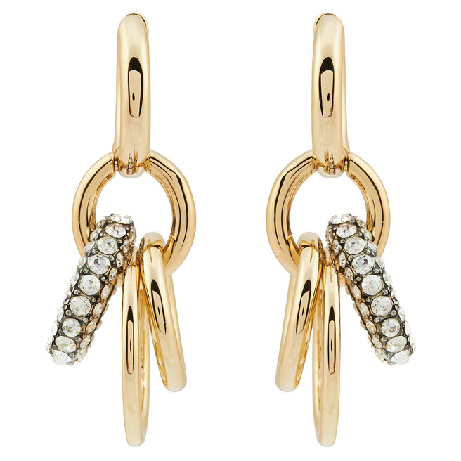 Kolczyki Tory Burch Miller Pave Interlocking Earring - Złoty