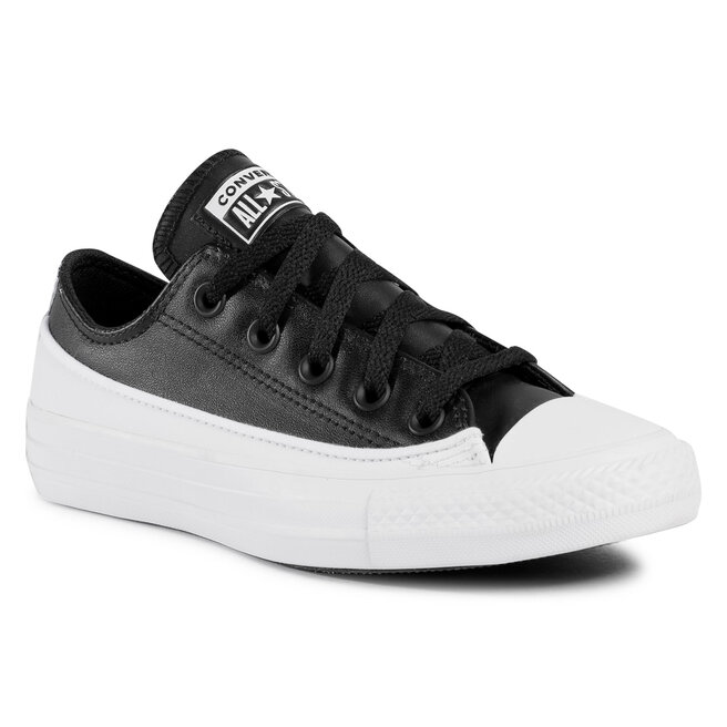 converse ctas ox black white