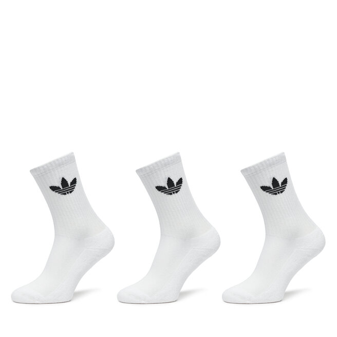 Zestaw 3 par wysokich skarpet unisex adidas Trefoil Cushion - Biały