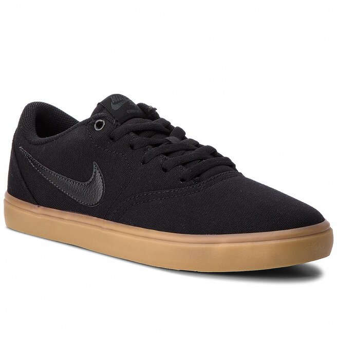 Chaussures Nike Sb Check Solar Cnvs 843896 009 Black Black Gum