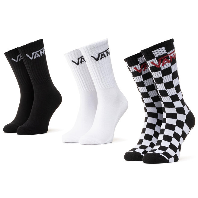 Set de 3 perechi de șosete lungi pentru bărbați Vans Mn Classic Crew VN000XSE95Y1 Black/Checkerboard